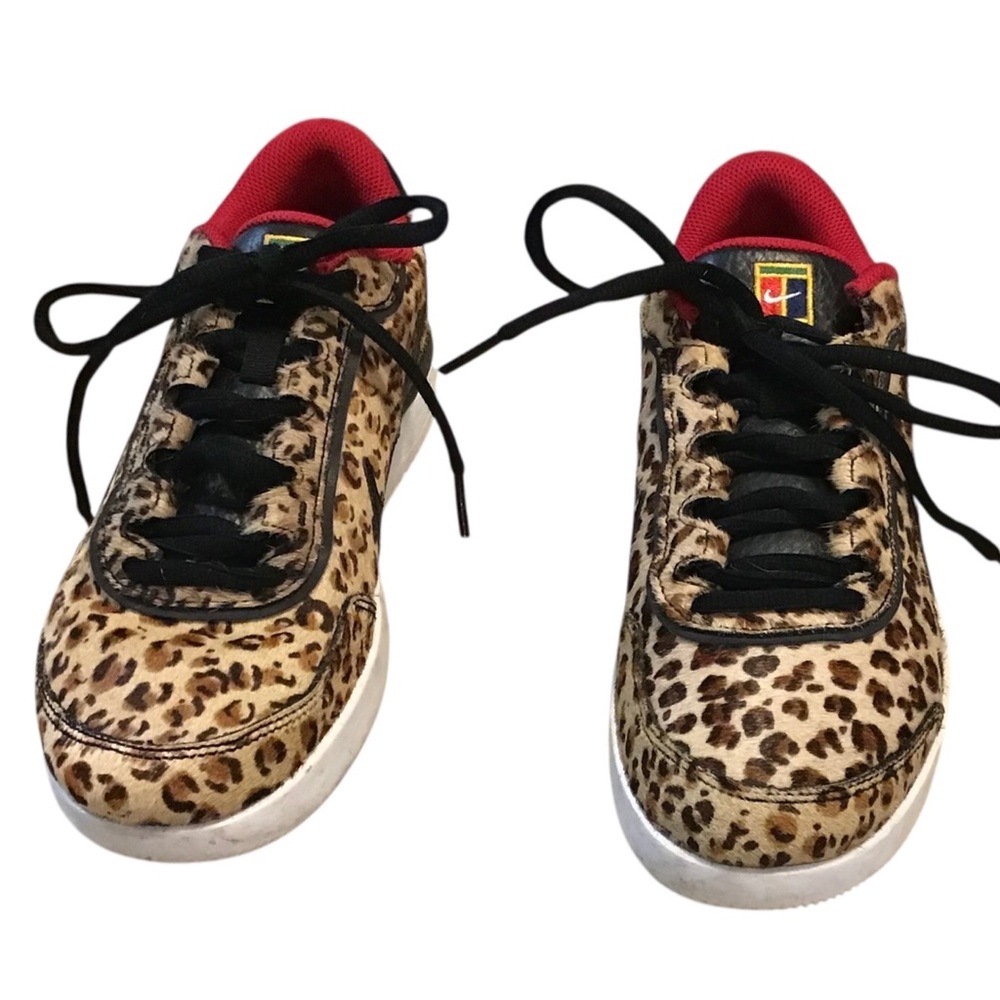 Nike Court "FEAR LESS” Air Vapor Wing Premium Leopard Print Sneakers - Size 8.5 - Picture 4 of 11